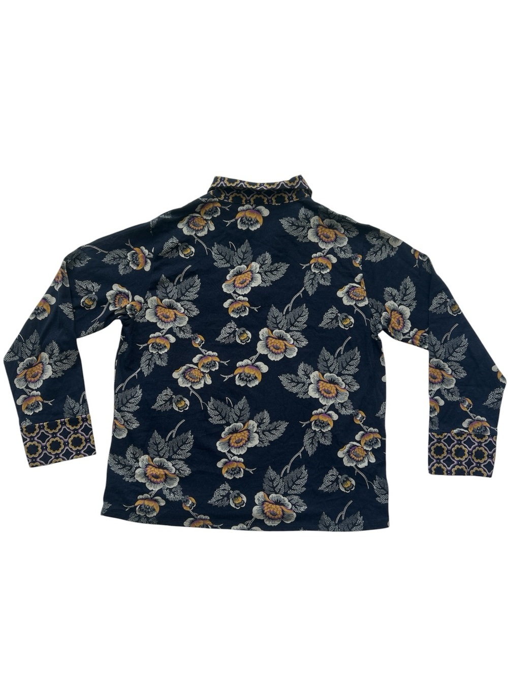 Vera Bradley Navy Floral Button-Down Shirt with Yellow Accents - Picture 6 of 6